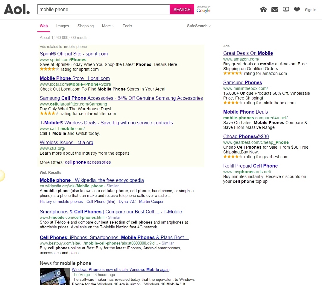 Using Aol.com